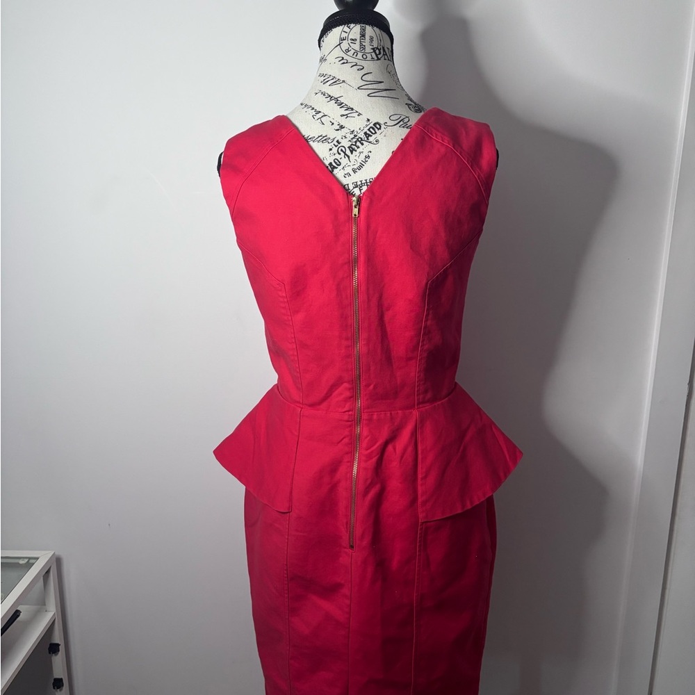 H&M Red Midi Dress with Elegant Design
